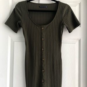 Abercrombie olive green Henley dress